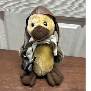 Caterkids Hawaii Aviator Duck Plush Stuffed Animal Yellow Brown 10"